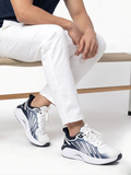 Stylish Athletic Sneakers for Men - White X Navy Blue