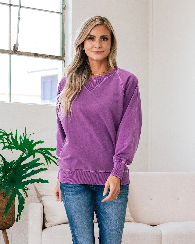Girlfriend Crewneck Sweatshirt - Light Plum Preppy Women's College