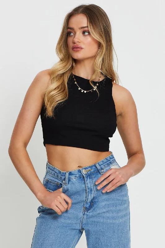 Black Crop Top Long Sleeve garde