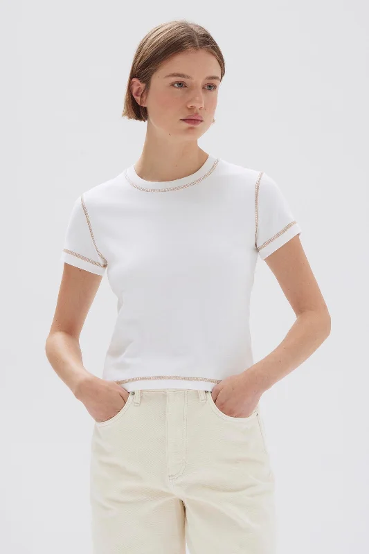 Evelyn Contrast Stitch Tee Streetwear Style for 