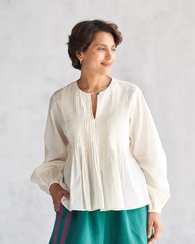 Shiro Pleated Top - Ivory