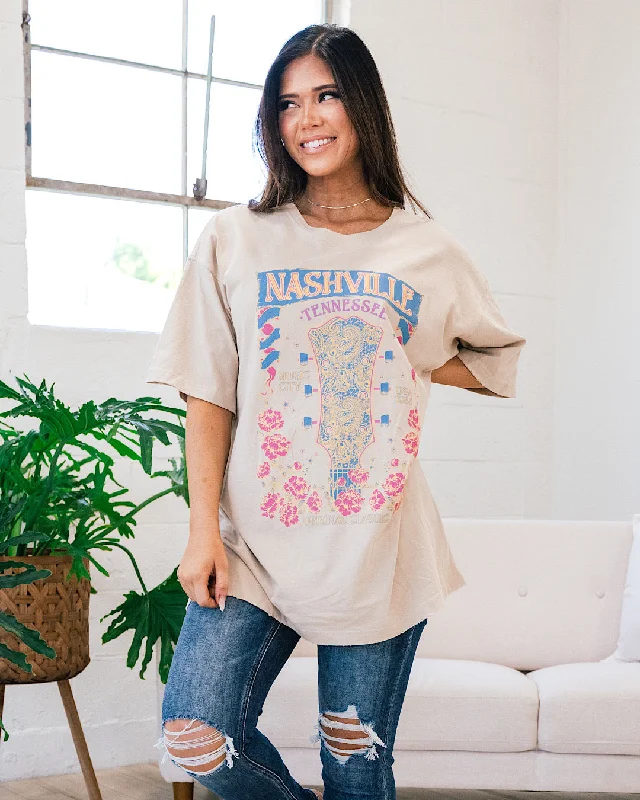 Nashville Original Classic Oversized Sand Tee FINAL SALE Sophisticated Women's Tailored
