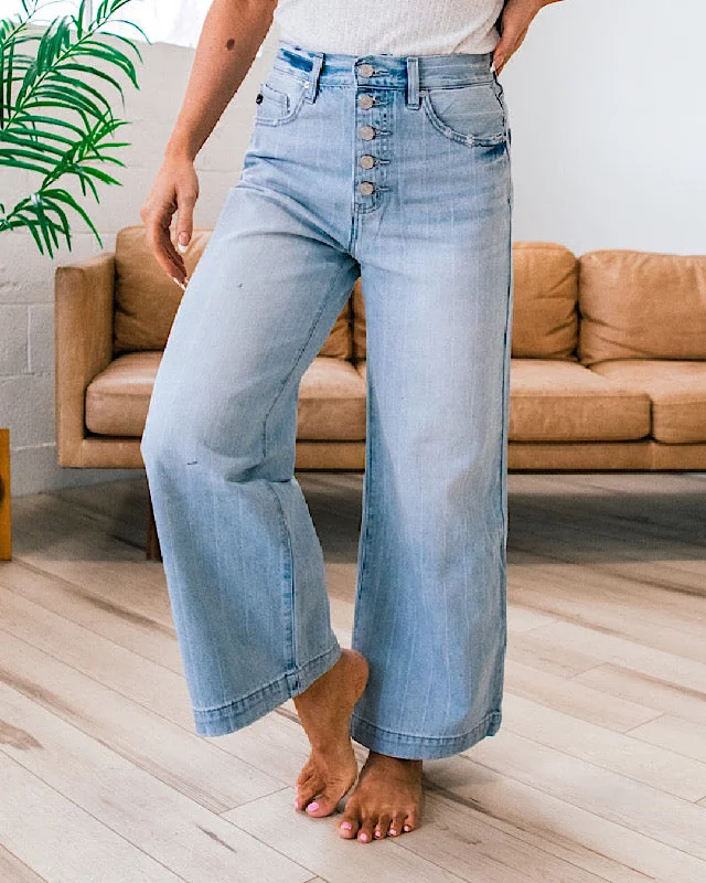 KanCan Zoe Wide Leg Pinstripe Jeans FINAL SALE Edgy Women's Punk