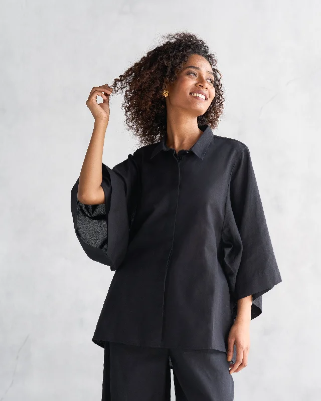 Drop Armhole Shirt - Black