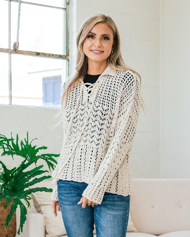 Kate Ivory Open Knit Sweater FINAL SALE Practical Women's Quick - dry