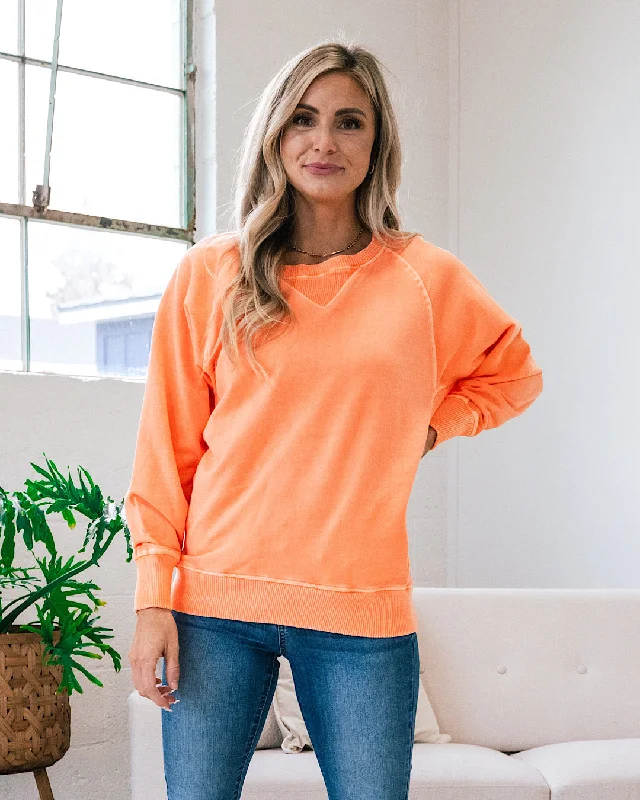 Girlfriend Crewneck Sweatshirt - Light Orange Elegant Women's 