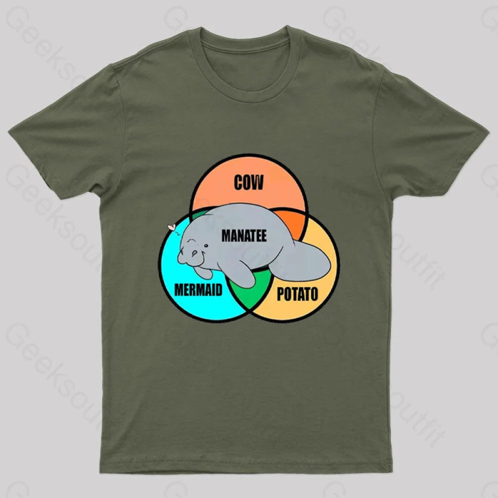 Funny Manatee Nerd T-Shirt