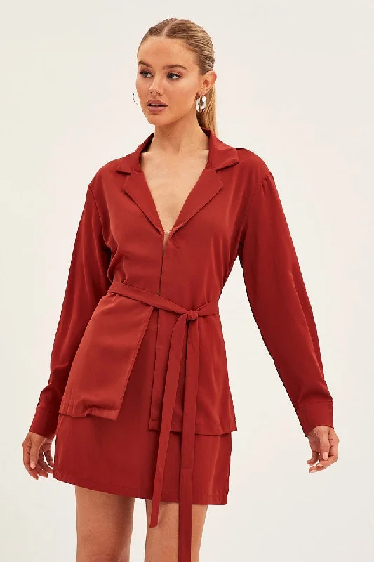 Brown Shirt Top Long Sleeve Satin Casual Women's Loose - fitting