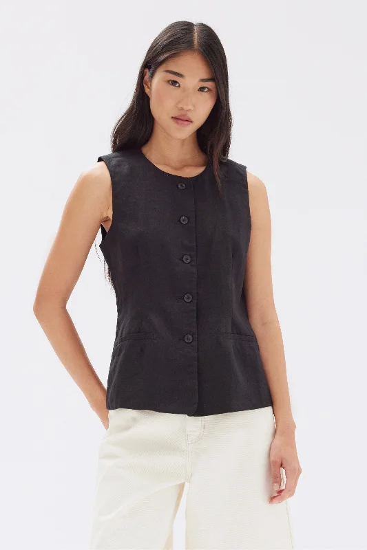 Calla Linen Top Dapper Women's 1920S
