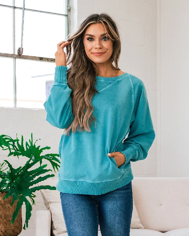 Girlfriend Crewneck Sweatshirt - Light Teal Modern Women's 