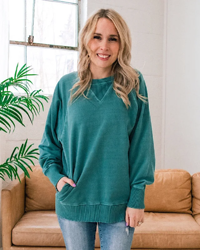 Girlfriend Crewneck Sweatshirt - Teal purpose