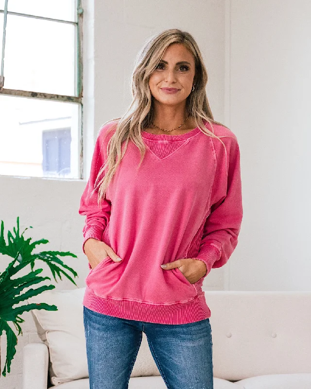 Girlfriend Crewneck Sweatshirt - Fuchsia Bohemian Women's Free