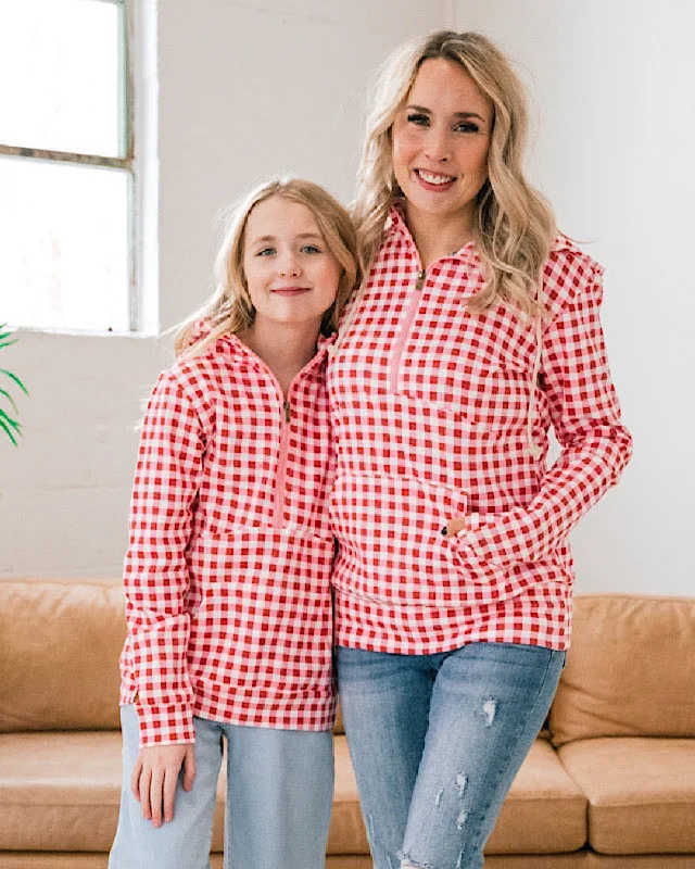 Ampersand Ave Ladybug Picnic HalfZip Sweatshirt - Adult & Youth FINAL SALE Scandinavian