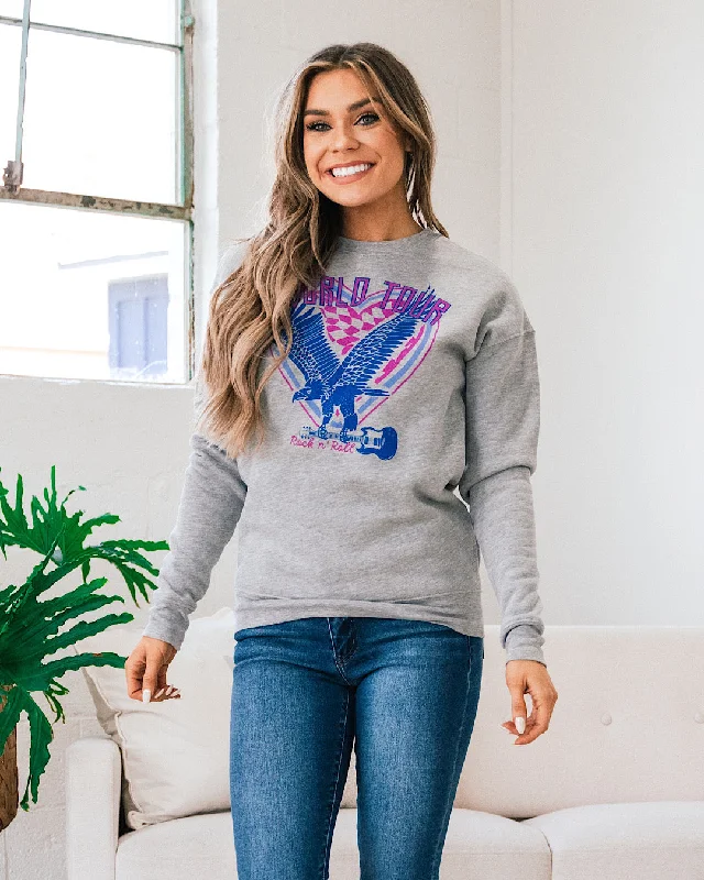 World Tour Heather Gray Sweatshirt FINAL SALE Sleek Women's Metallic