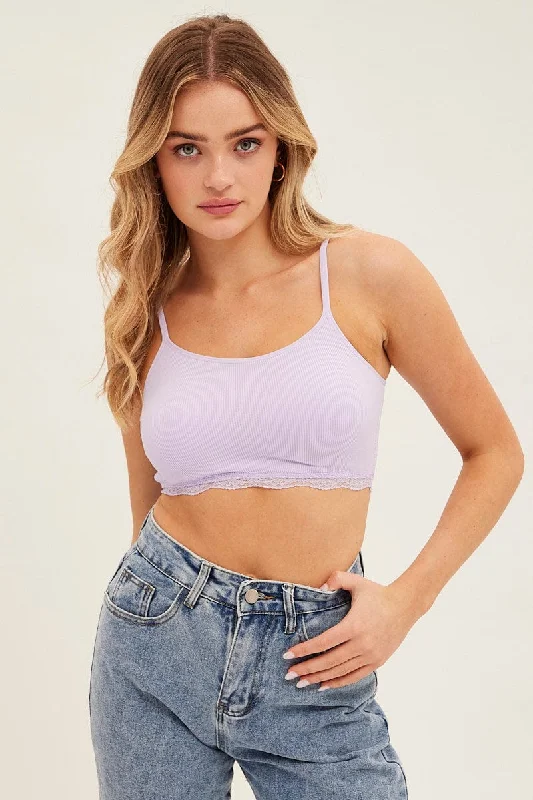 Purple Bralette Seamless Compression