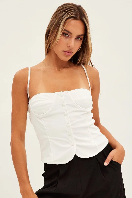 White Corset Top Geometric