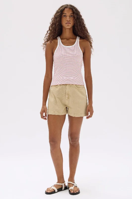 Drew Rib Tank Sleek Women's Metallic