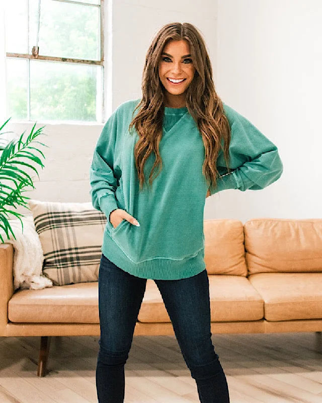 Girlfriend Crewneck Sweatshirt - Dark Green Dynamic Women's Moto