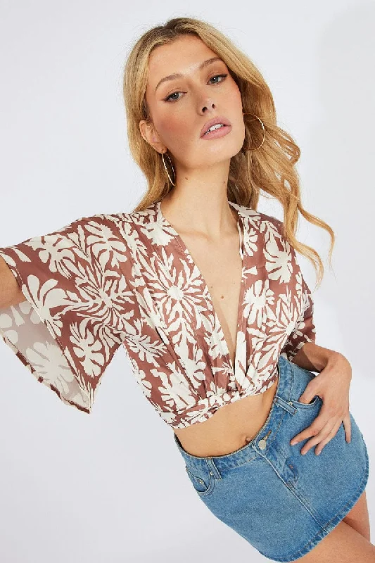 Beige Abstract Front Tie Bolero Refined Women's Velvet