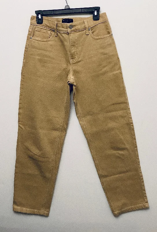 Jeans Straight By Banana Republic In Tan, Size: 2 Sleek Women's Metallic