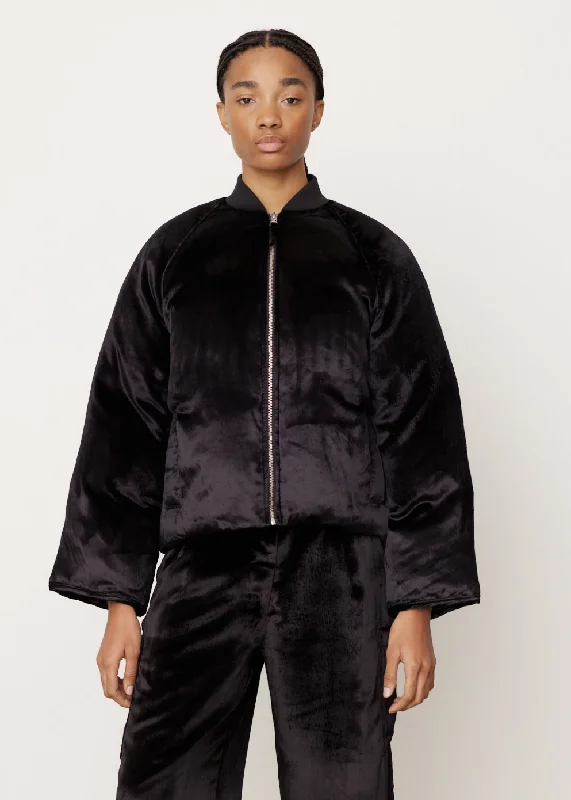 Velvet Bomber Jacket Modern Women's 