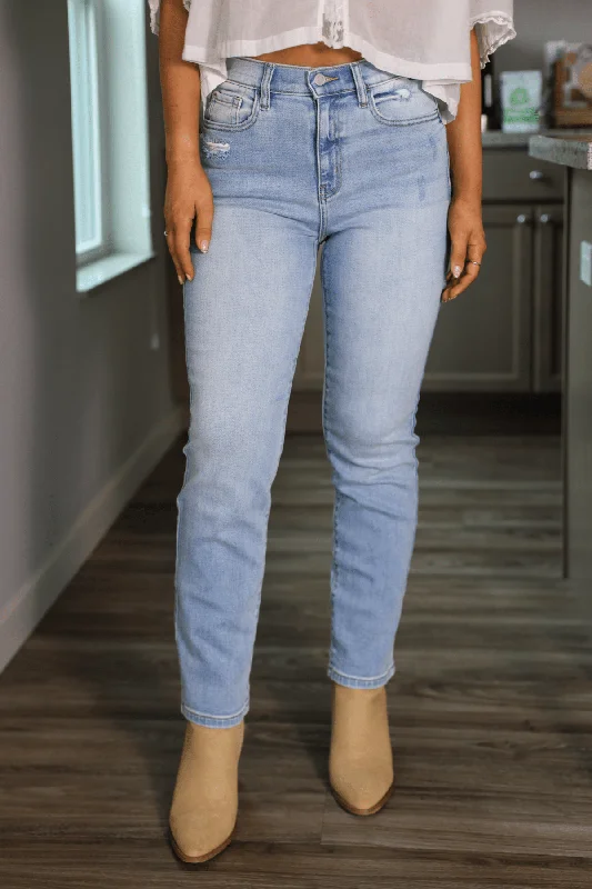 Everyday Light Wash High Rise Straight Leg Jeans