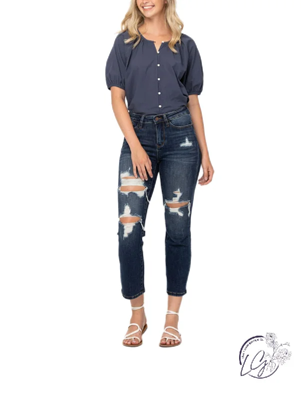 Lara Mid-Rise Crop Leg By Judy Blue French