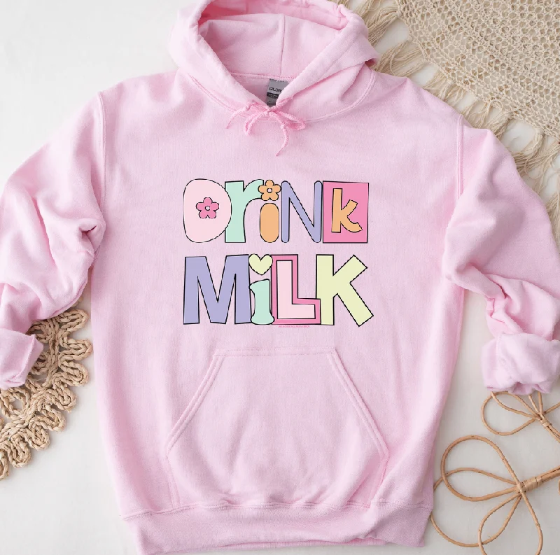 Pastel Drink Milk Hoodie (S-3XL) Unisex - Multiple Colors! Geometric
