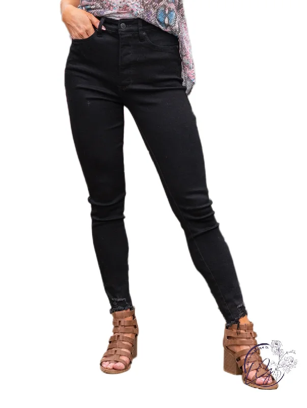 Zea Control Top Skinny W/Shark Bite Hem By Judy Blue Vacation