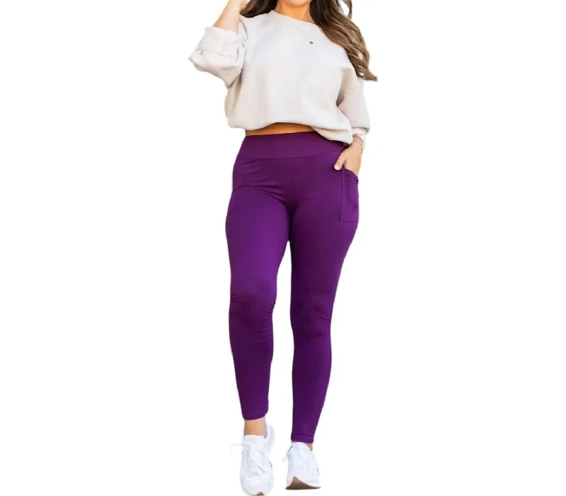 Kinsley Full Length Leggings In Purple Street