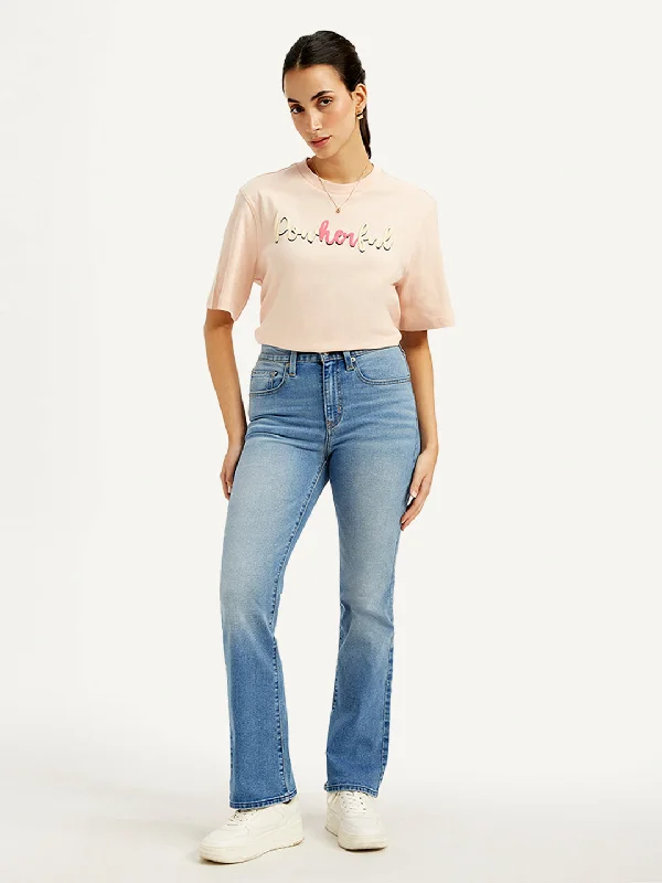 Women's High Rise 725 Slim Bootcut Fit Light Blue Jeans Laid - back Women's Vibe