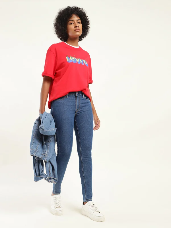 Women's Mid Rise 711 Skinny Fit Indigo Jeans Stylish Women's Tropical 