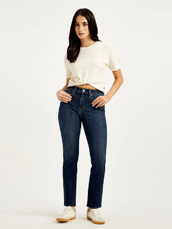 Women's High Rise 724 Slim Straight Fit Indigo Jeans Athletic Women's 