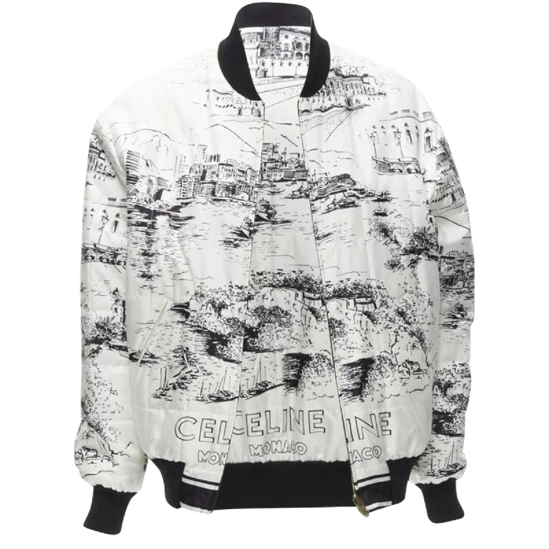 Celine Hedi Slimane Casaque silk foulard reversible bomber Women