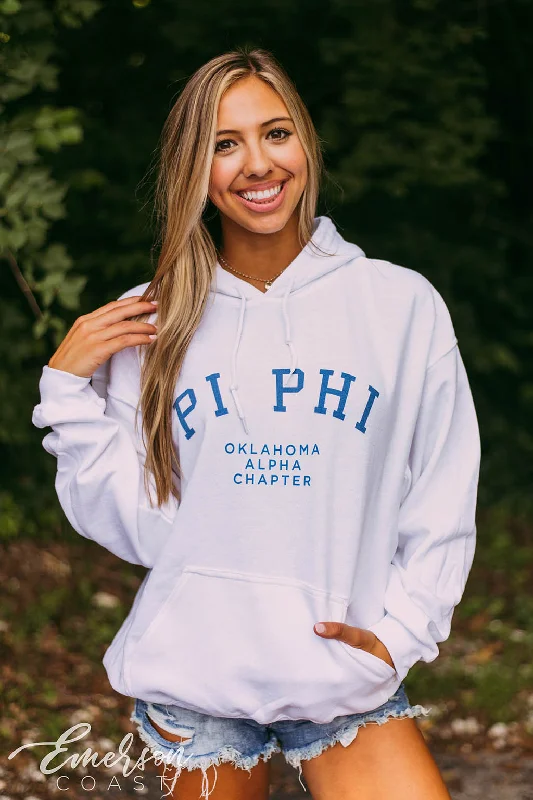 Pi Beta Phi Simple PR White Hoodie Australian Beach