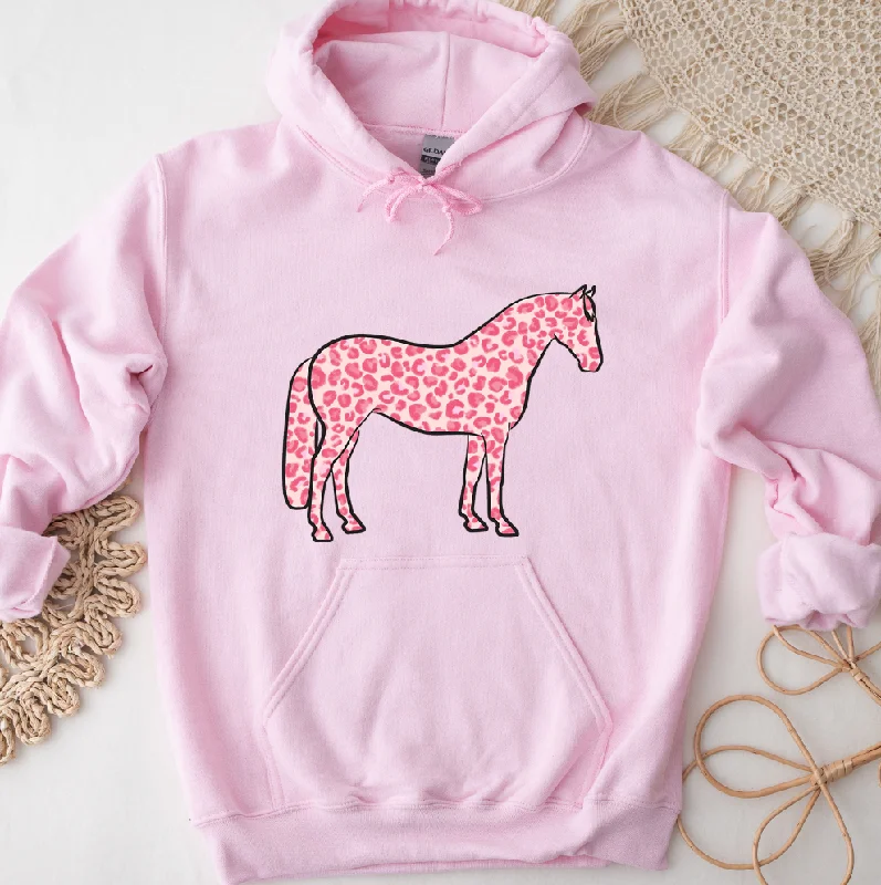 Pink Cheetah Horse Hoodie (S-3XL) Unisex - Multiple Colors! Sustainable Organic
