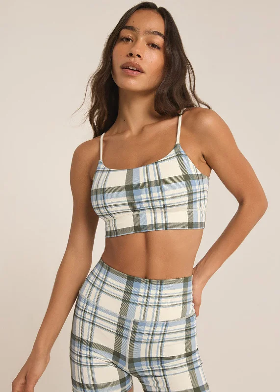 Shine Plaid Bra - Sandstone Sporty Women's Tennis