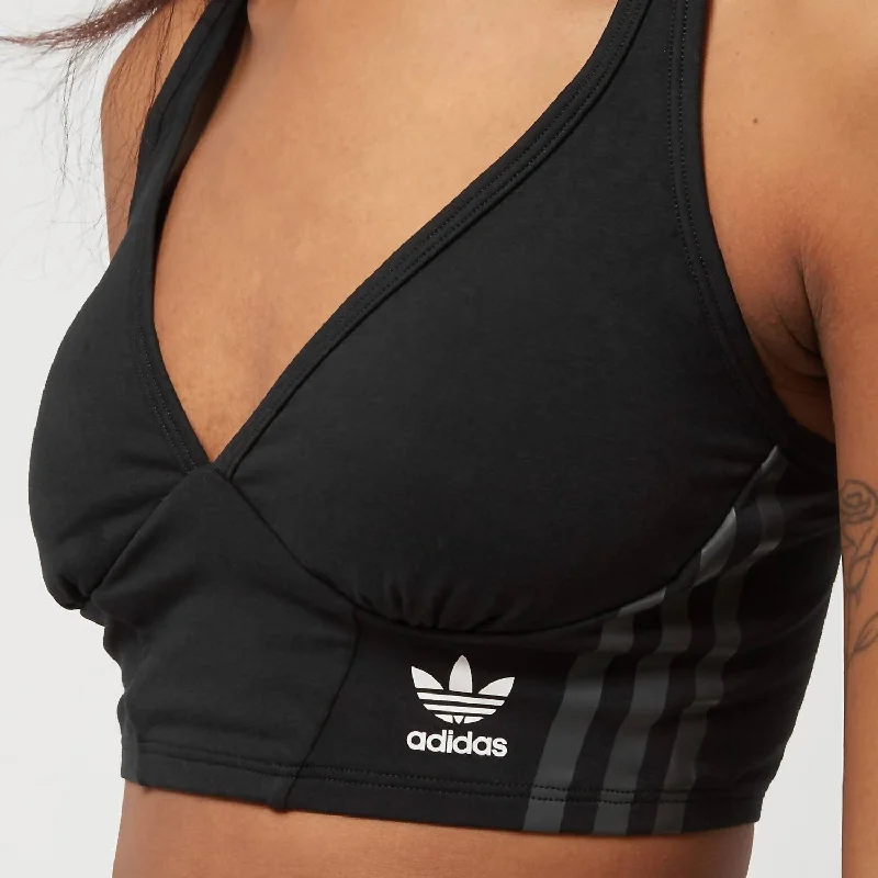 Long Line Bralette Bra In Black Vacation