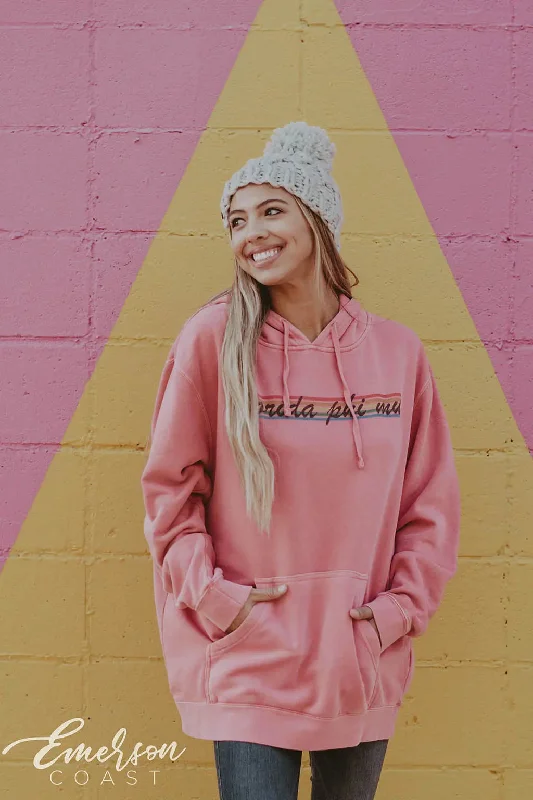 Phi Mu Rainbow Pink Hoodie Modern Women's Tech