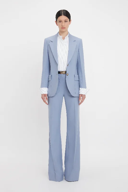 Patch Pocket Jacket In Bluebell Classic Women's Pin - striped