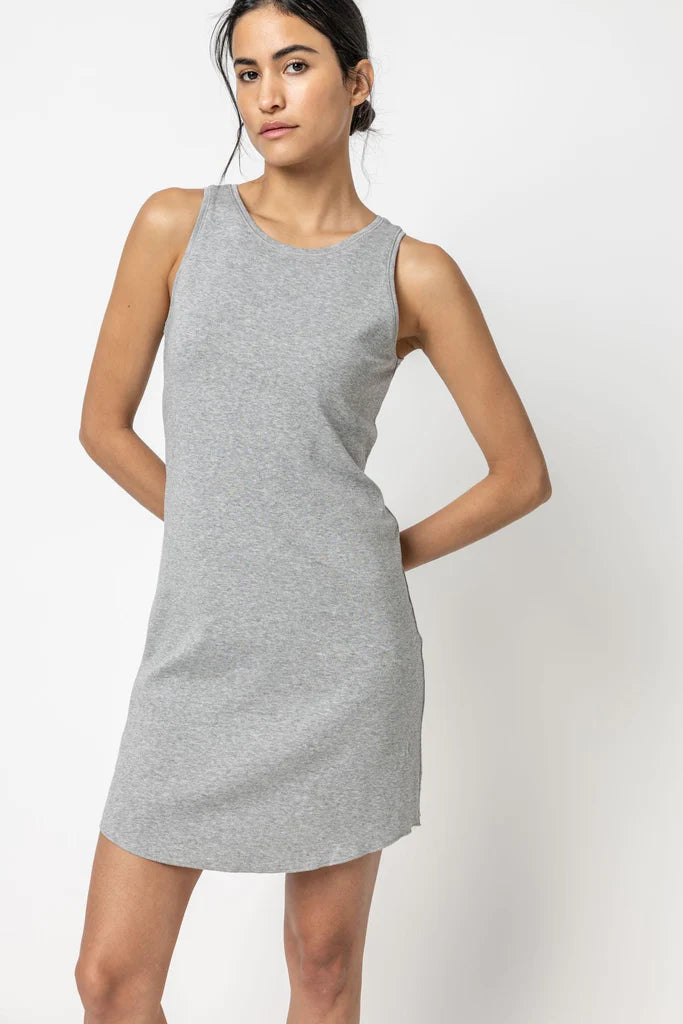 High Neck Dress- Heather Grey Vintage Women's 1970S 