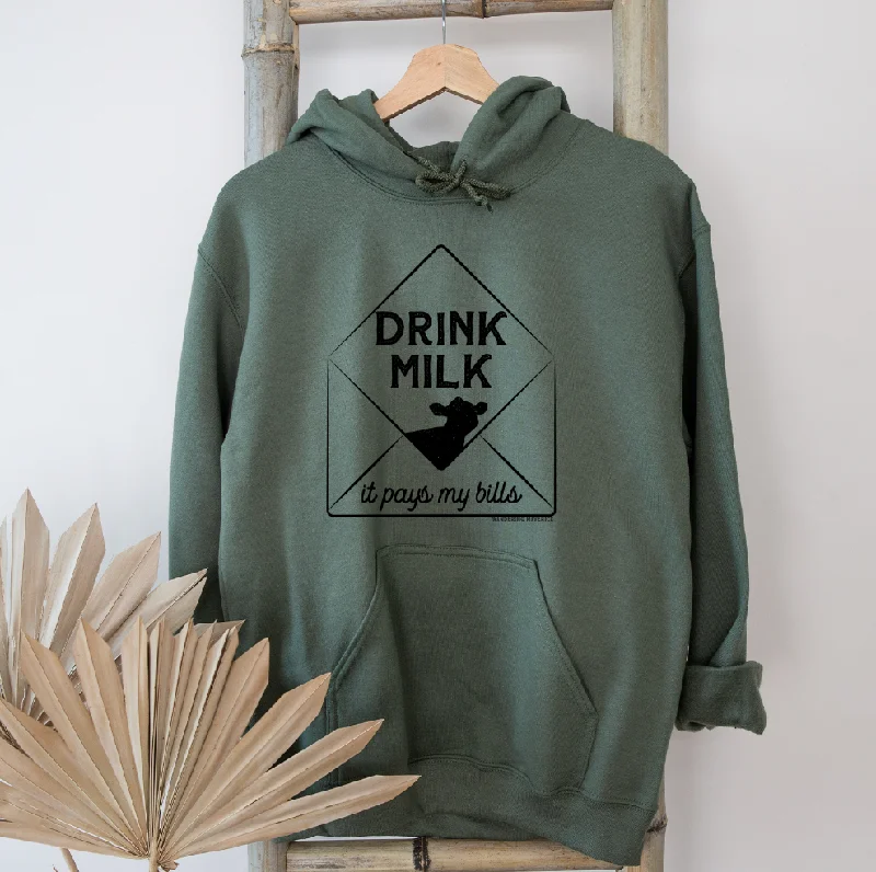 Drink Milk It Pays My Bills Hoodie (S-3XL) Unisex - Multiple Colors! Streetwear Style for 