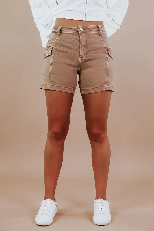 High Rise Cargo Short, Cocoa RISEN Cool Women's Skate
