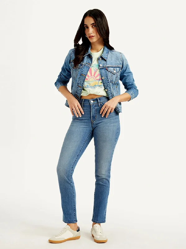 Women's Mid Rise 312 Slim Fit Blue Jeans Unique Women's Upcycled