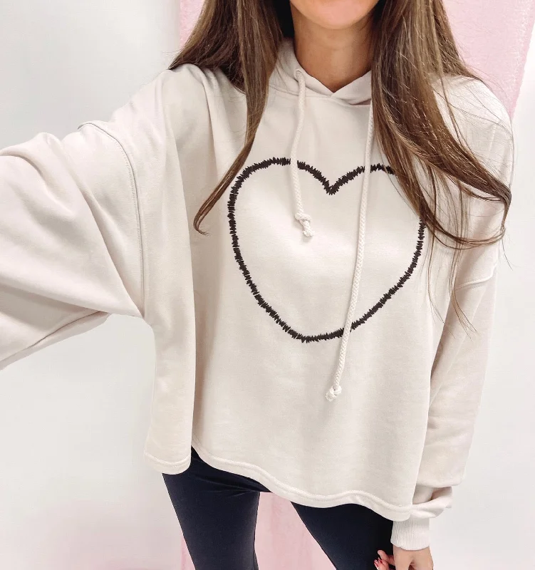 Heart Hoodie Hip Women's Retro