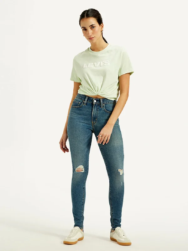 Women's High Rise 721 Skinny Blue Jeans Classic Women's Tweed