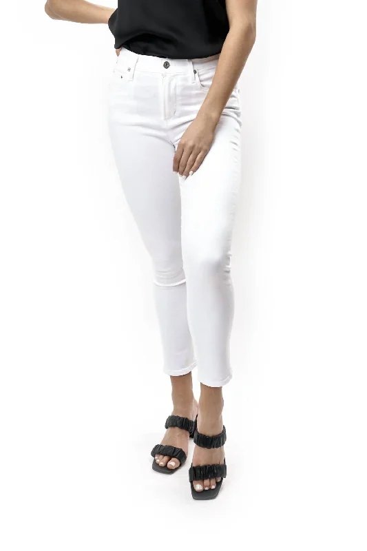 Rocket Crop Skinny Jeans In Sculpt White Practical Women's Multi - 