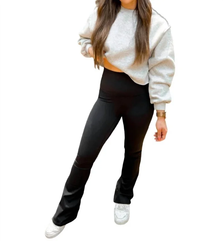Suck & Tuck Flare Leggings In Black Stylish Women's Tropical 