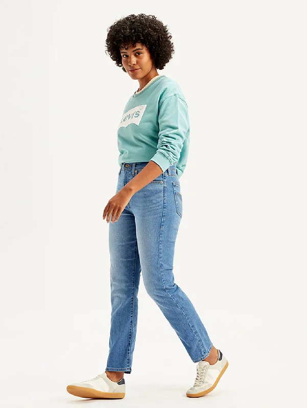 Women's High Rise Wedgie Straight Fit Jeans Refined Women's Hand - crafted