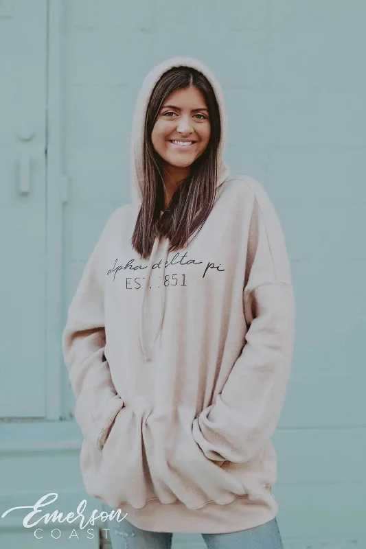 Alpha Delta Pi Sueded Hoodie Gym